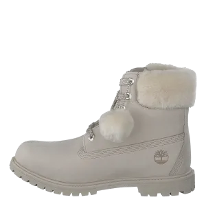 6 Inch Premium W/shearling Collar Pure Cashmere