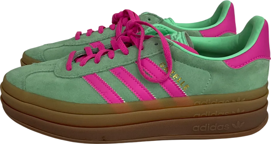 adidas Gazelle Bold Platform Trainers In Mint Green With Gum Sole UK 5.5 EU 38.5 👠