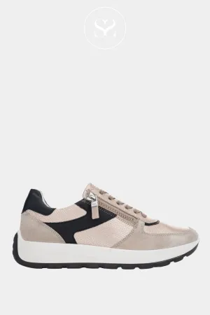 ARA 12-25112 BRONZE/CREAM/ BLACK LEATHER WEDGE TRAINERS