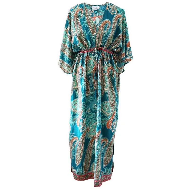 Aspen Turquoise Dress with Tassels