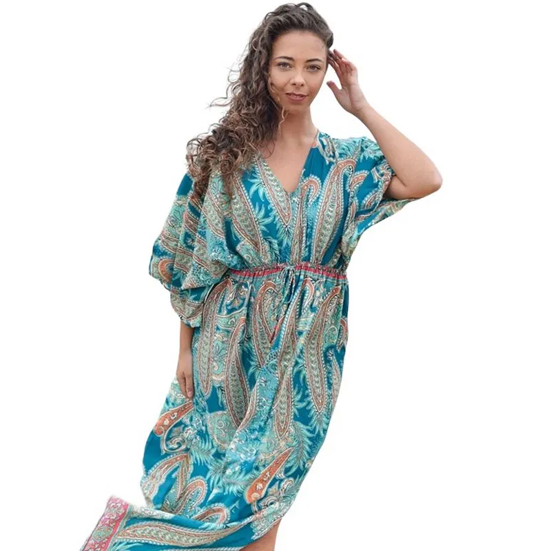 Aspen Turquoise Dress with Tassels