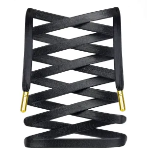 Authentic Leather Shoelaces w/ Gold Tips