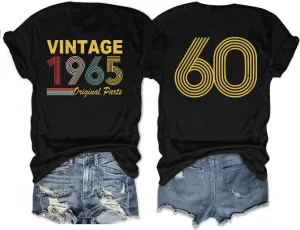 Birthday Shirts for Women 50th 60th Womens Birthday Party Bless Gifts Vintage 1975 1965 Graphic Tee Tops