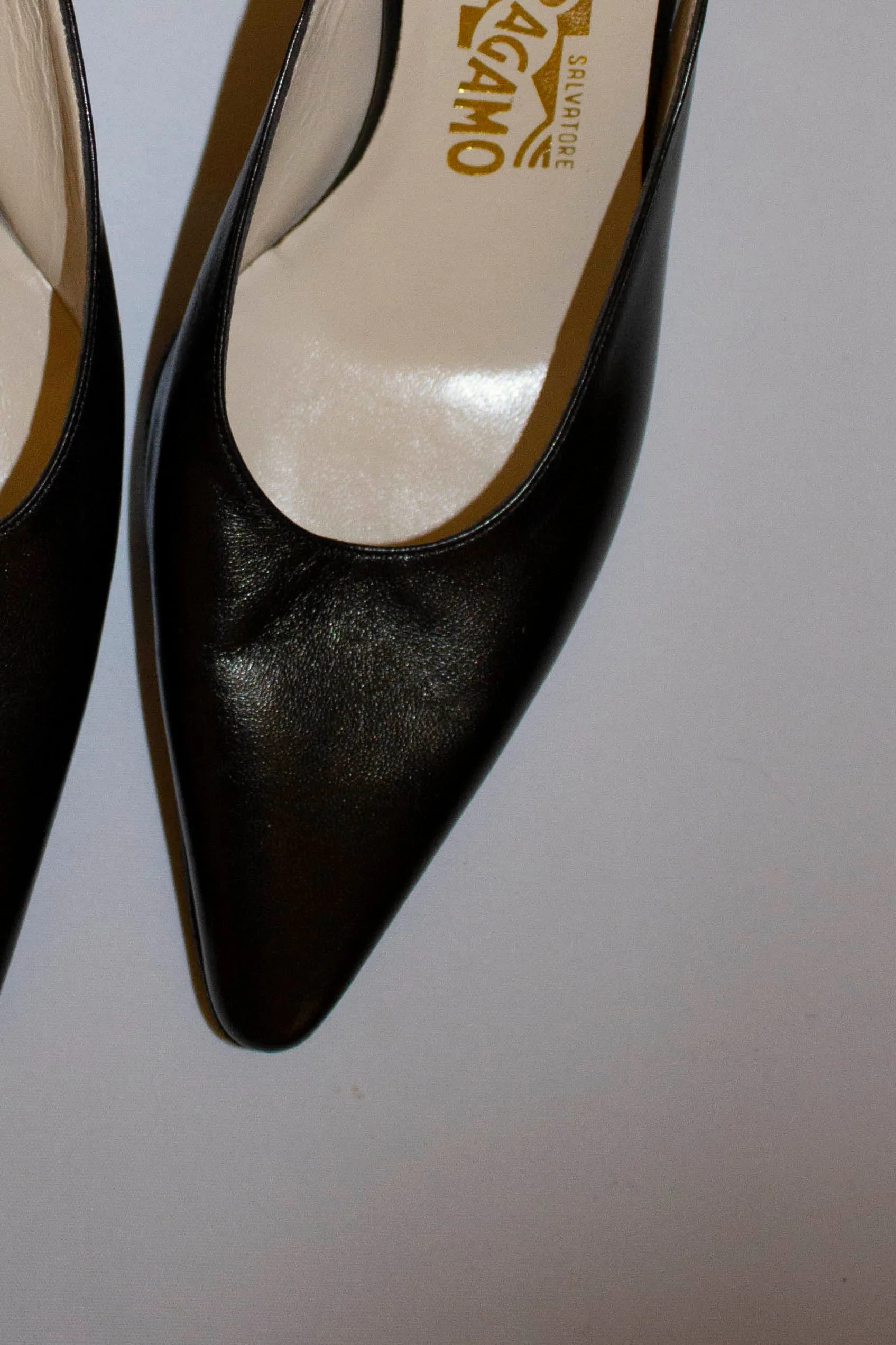 Black Leather Ferragamo Mules Unworn size 6c