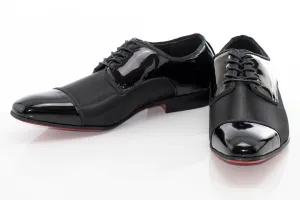 Black Patent Leather Derby Lace-Up Dress Shoes