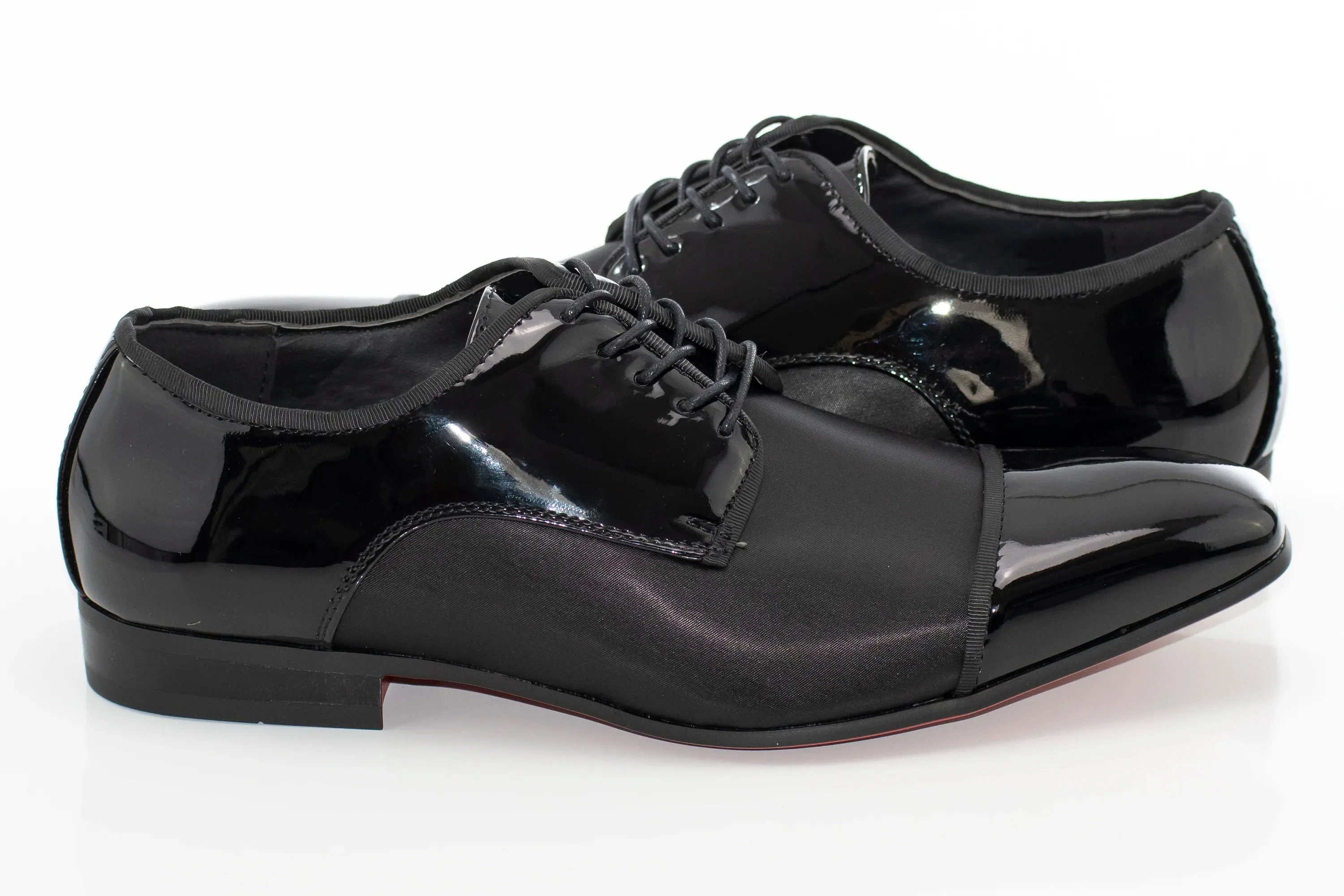 Black Patent Leather Derby Lace-Up Dress Shoes