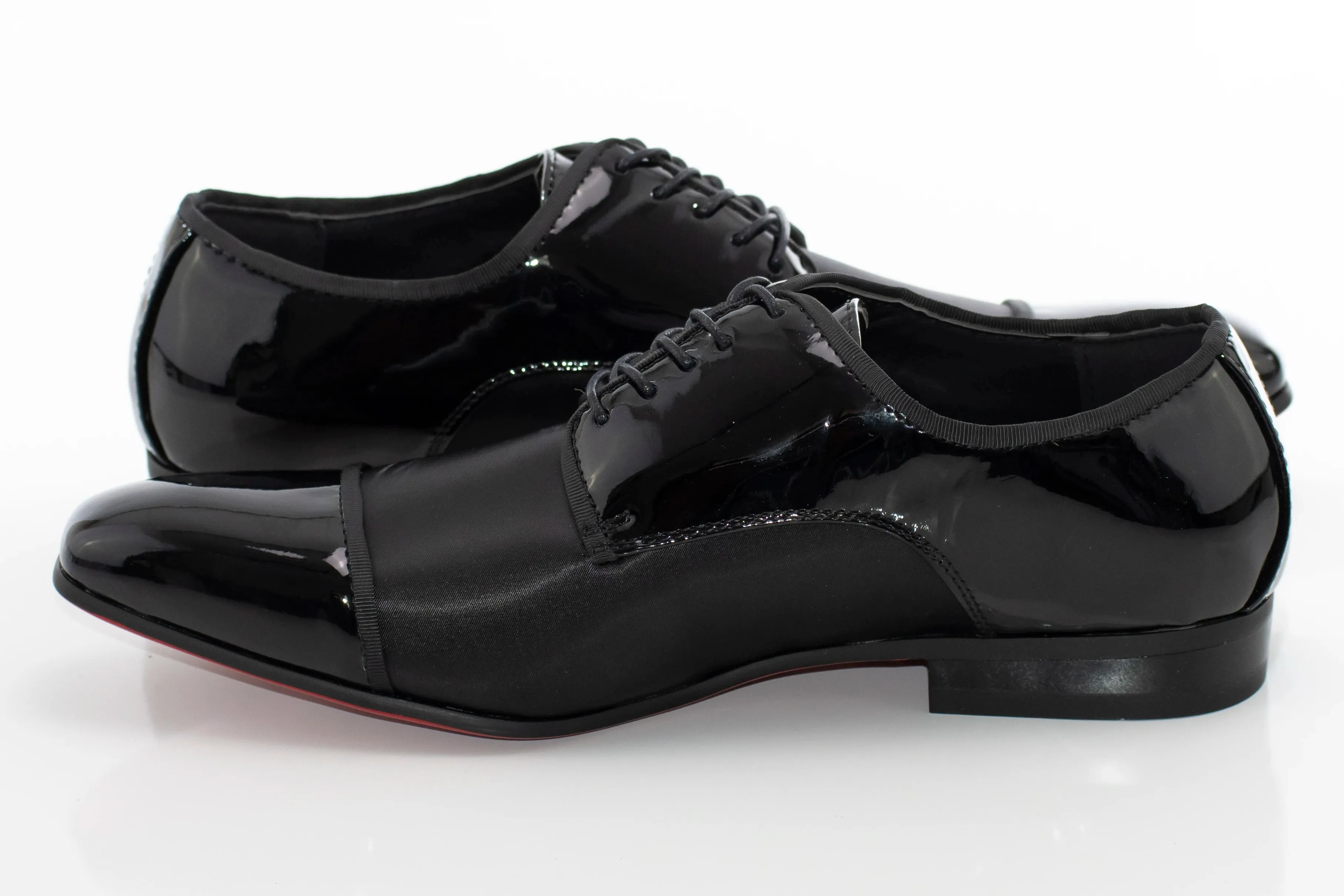 Black Patent Leather Derby Lace-Up Dress Shoes