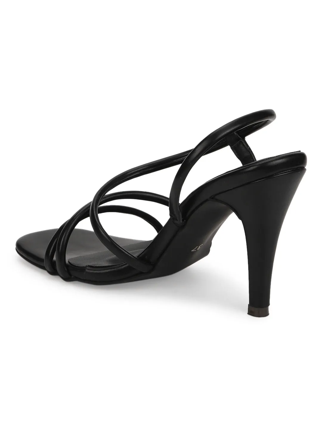 Black PU Slip On Stilettos