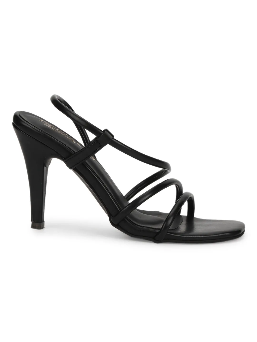 Black PU Slip On Stilettos