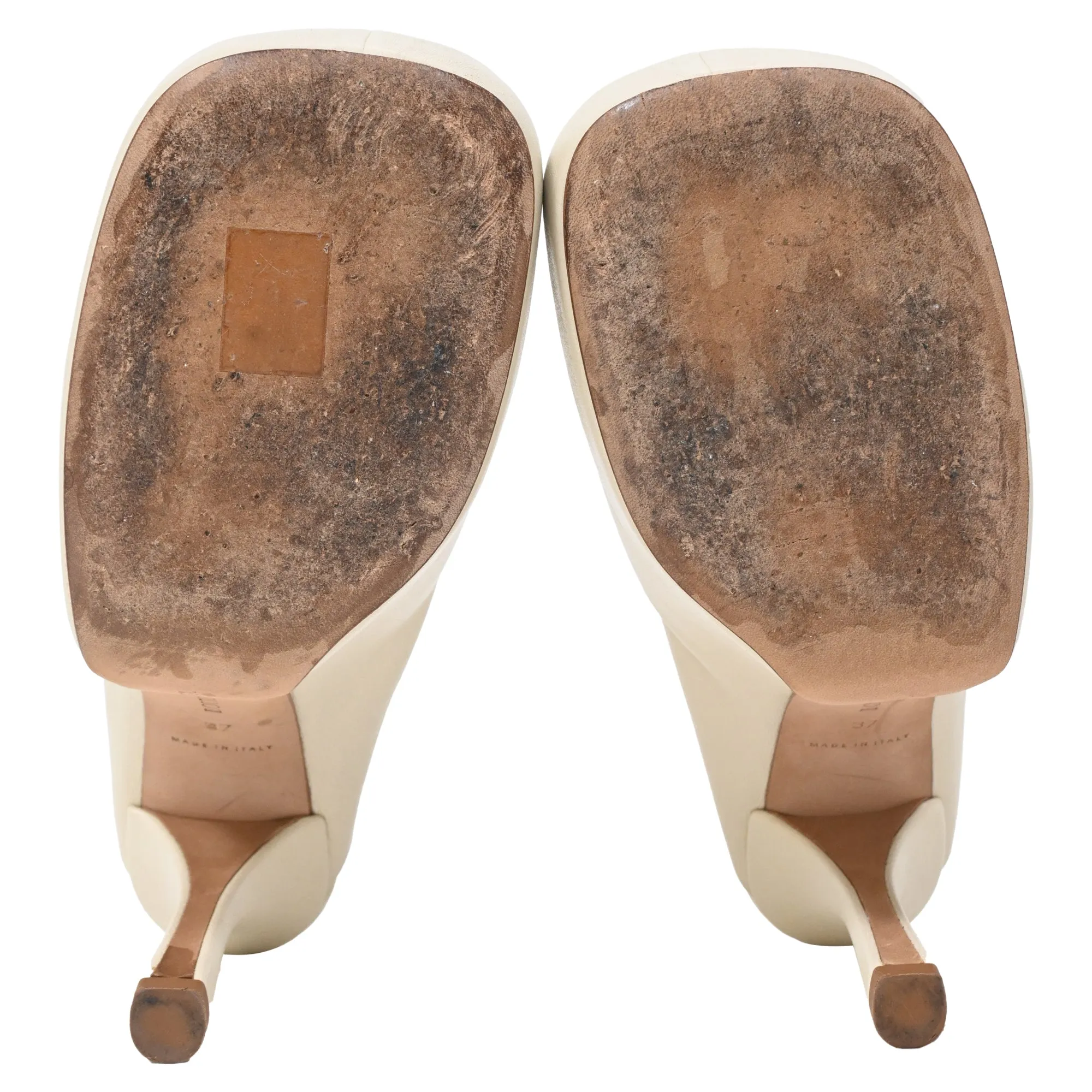 Bottega Veneta Bold Mules in Cream Leather