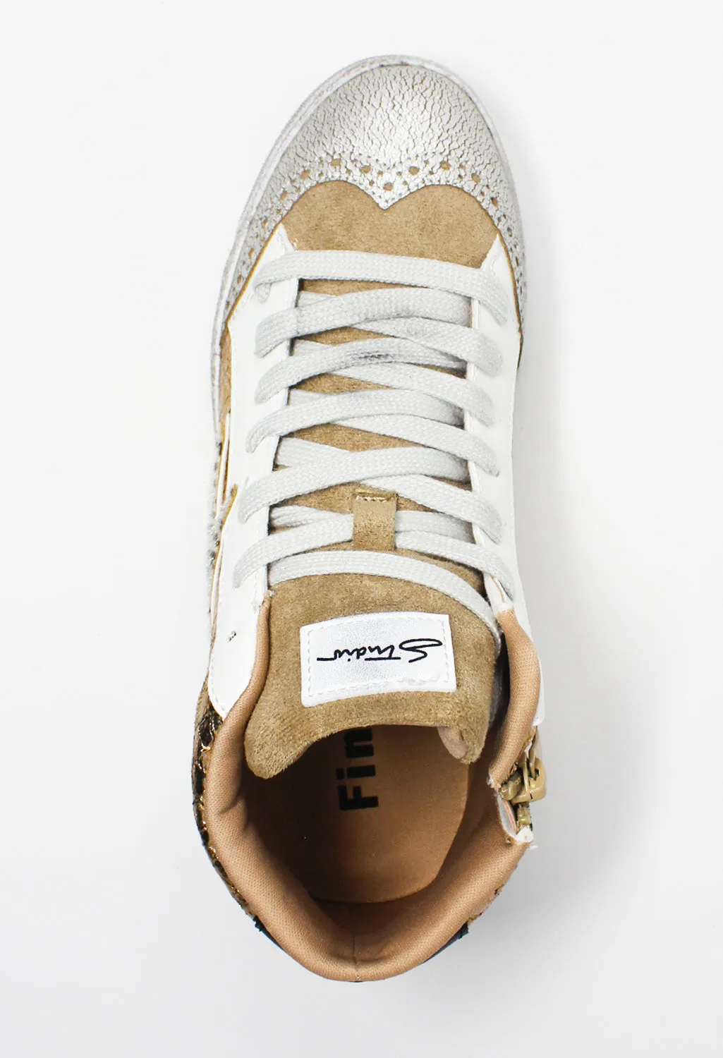 Bronze Snakeskin Trainers