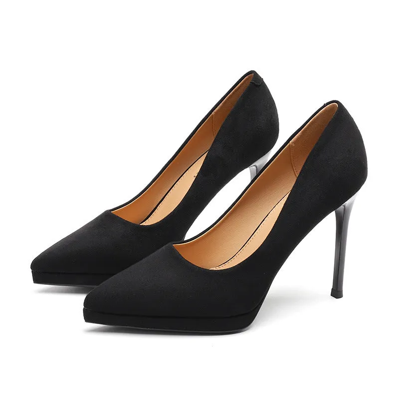 Check Pointed Fine High Heels Stilettos