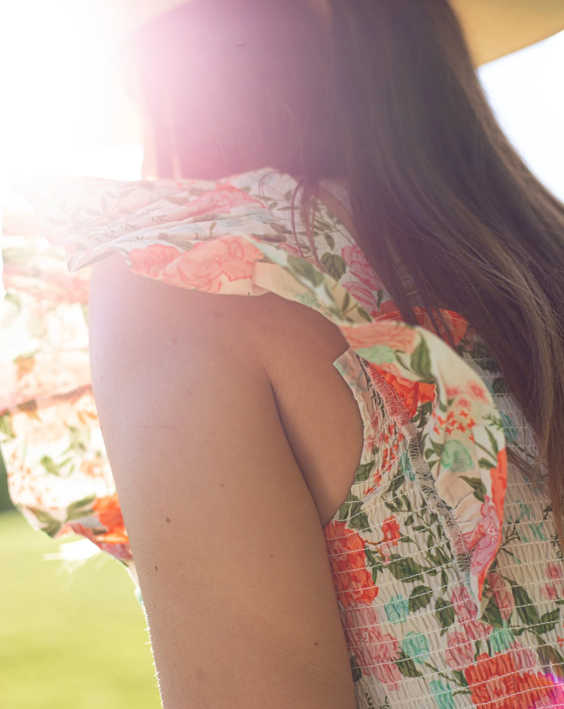 Country Couture Midi Dress - Orange Floral Chintz | Western & Preppy Elegance
