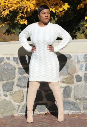 Cozy Me Up | Cable Sweater Dress