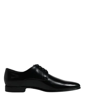 Dolce & Gabbana Black Leather Lace Up Herre Derby Formal Shoes