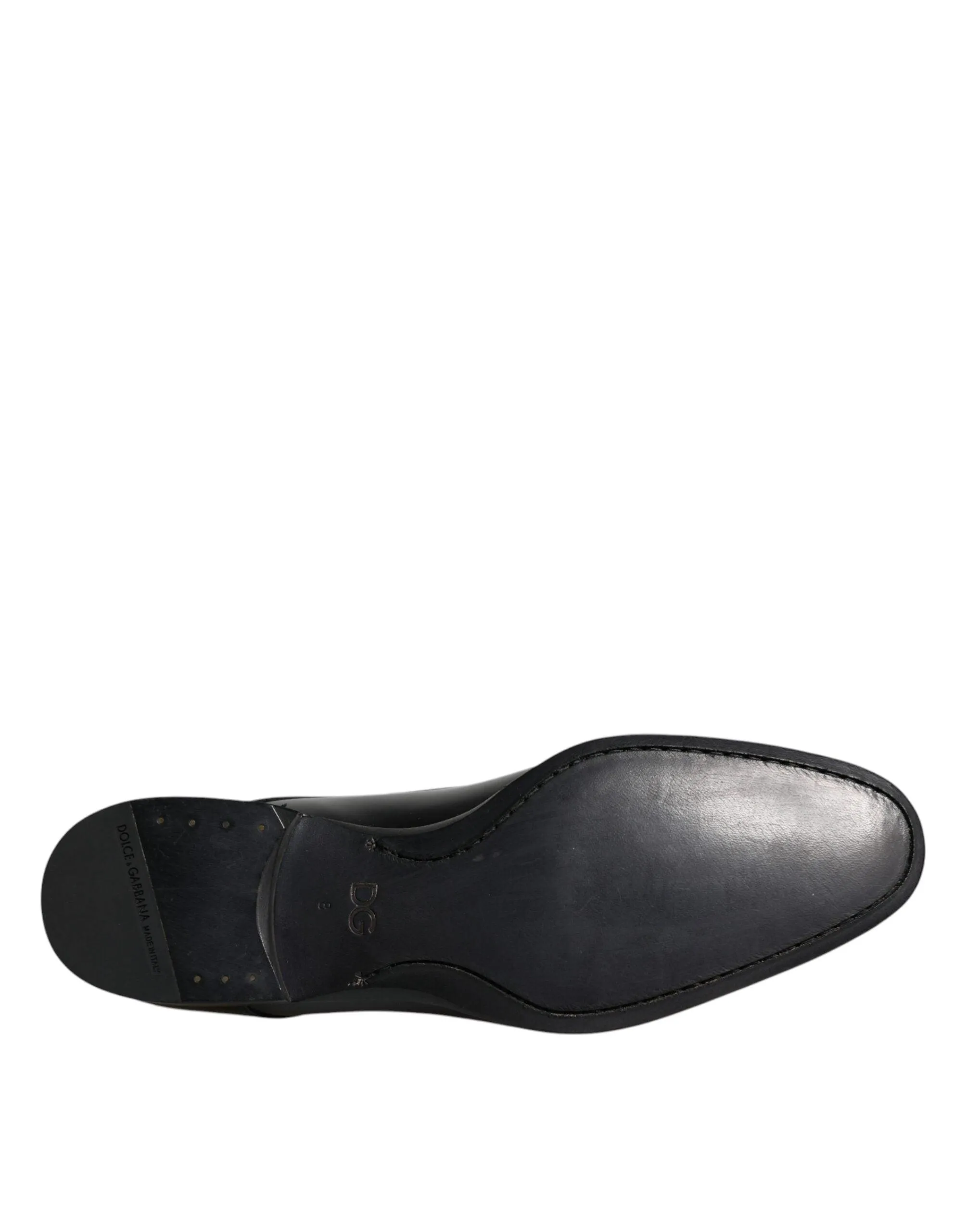 Dolce & Gabbana Black Leather Lace Up Herre Derby Formal Shoes