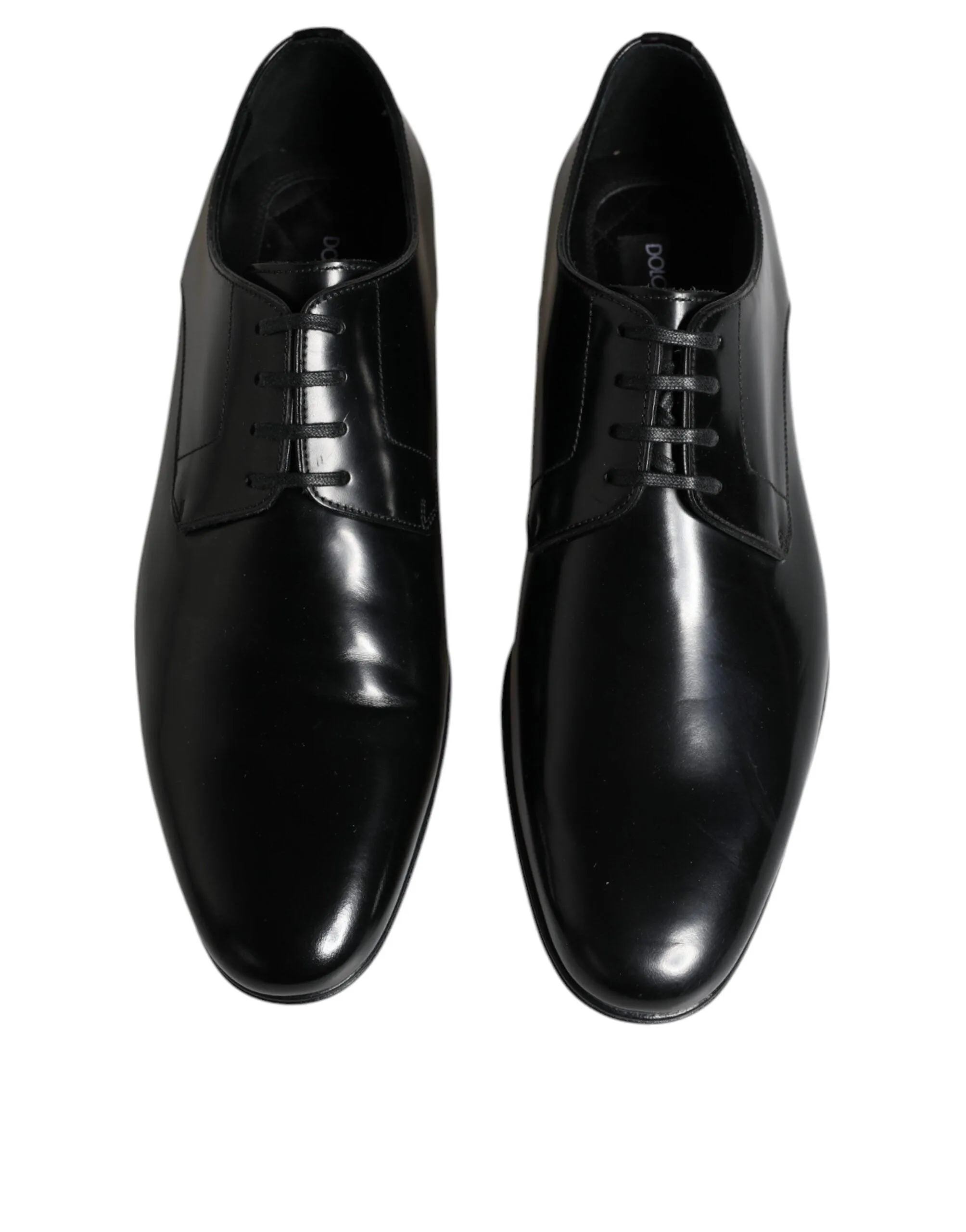 Dolce & Gabbana Black Leather Lace Up Herre Derby Formal Shoes