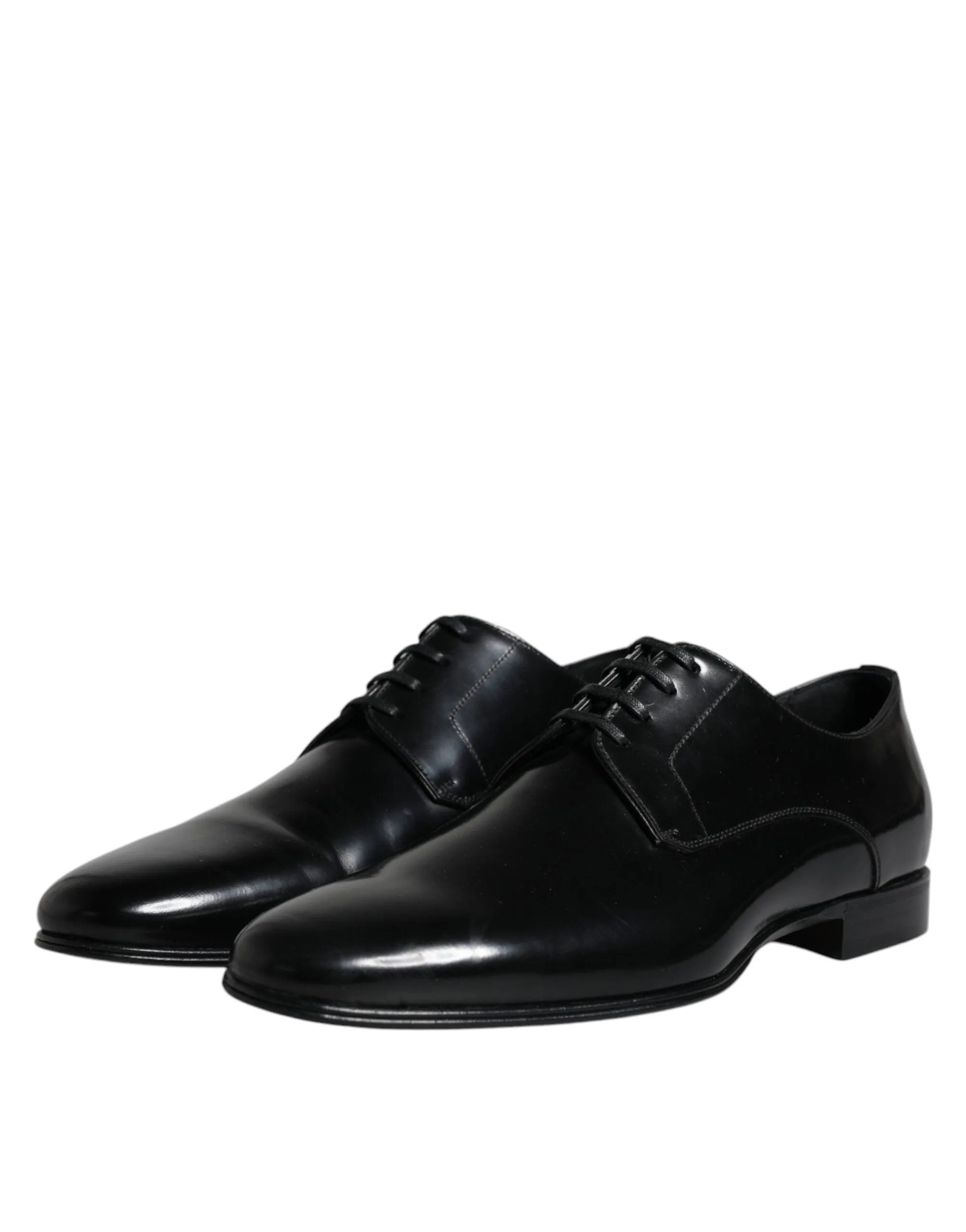 Dolce & Gabbana Black Leather Lace Up Herre Derby Formal Shoes