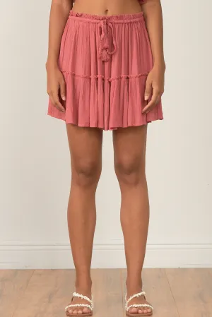 Elan Rose Romee Skirt with Ruffles