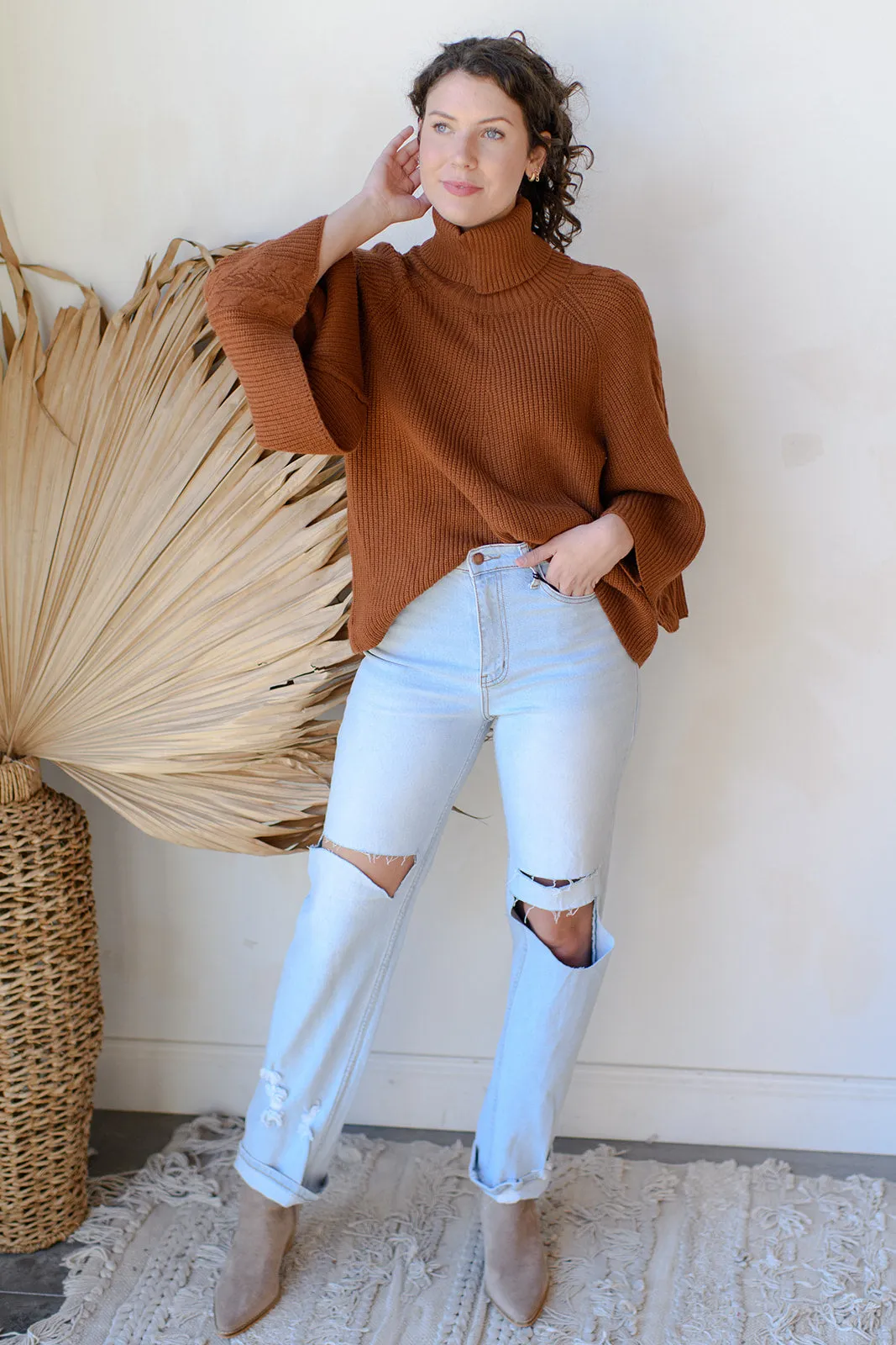 fall la la turtleneck sweater