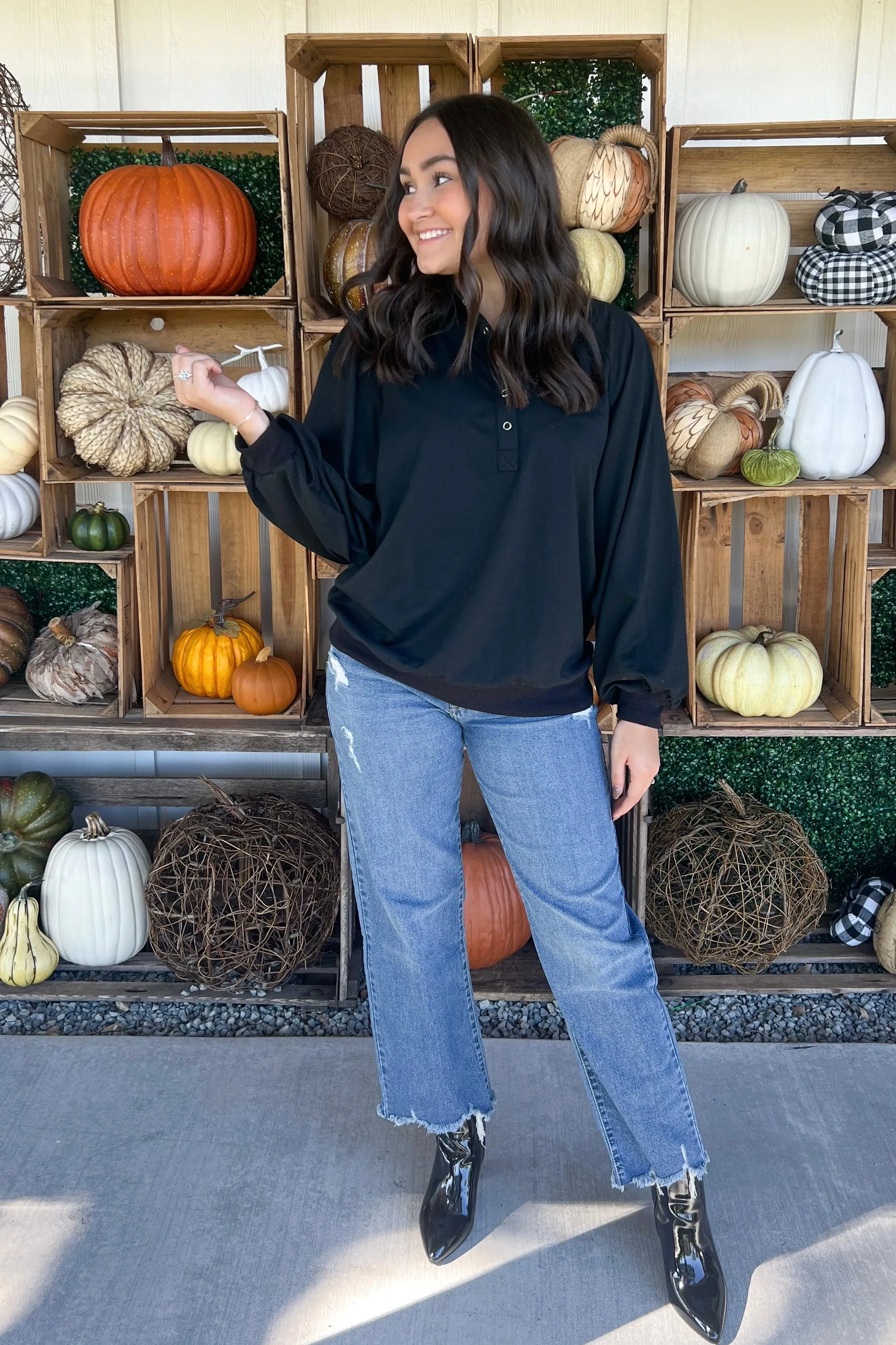 Fall Night's Button Up Collared Top