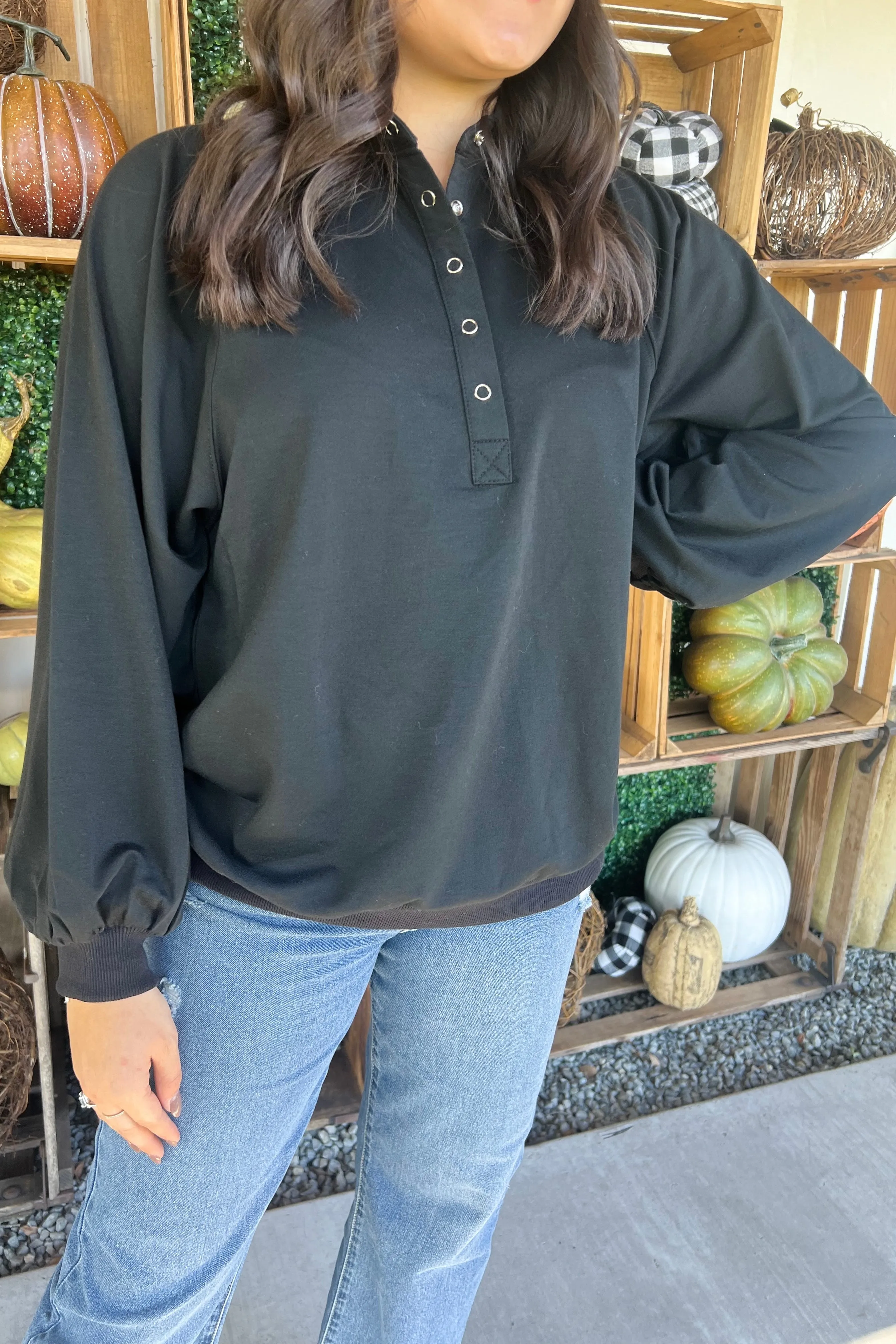 Fall Night's Button Up Collared Top