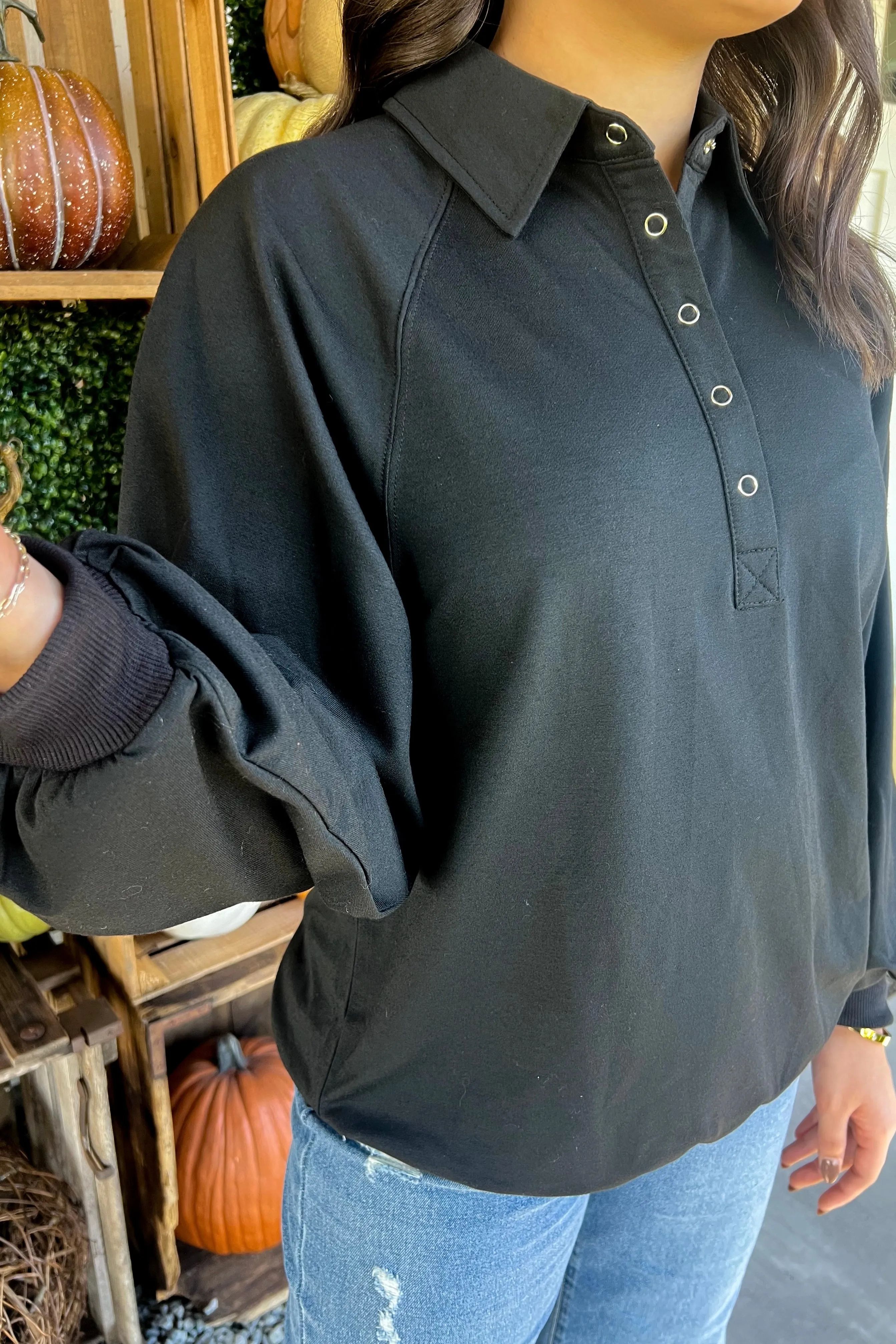 Fall Night's Button Up Collared Top