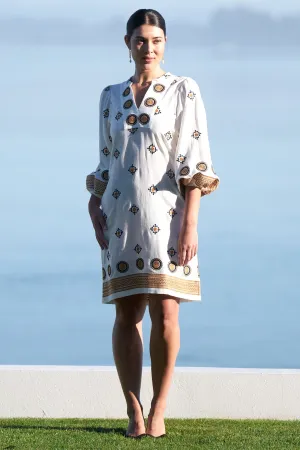 Foil FO7946 Well Crafted Embroidered Linen Dress