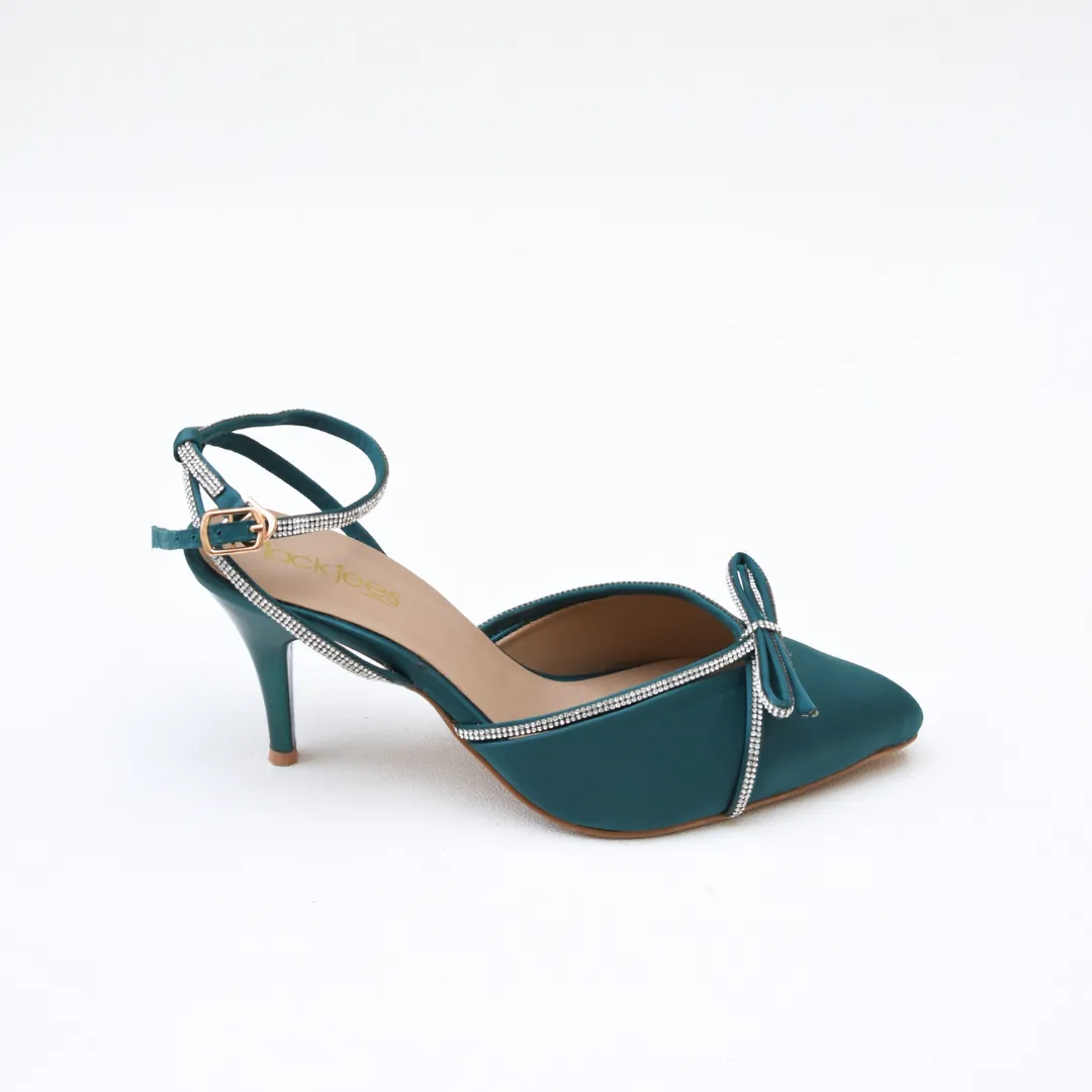 Glitter Strap Stilettos Green