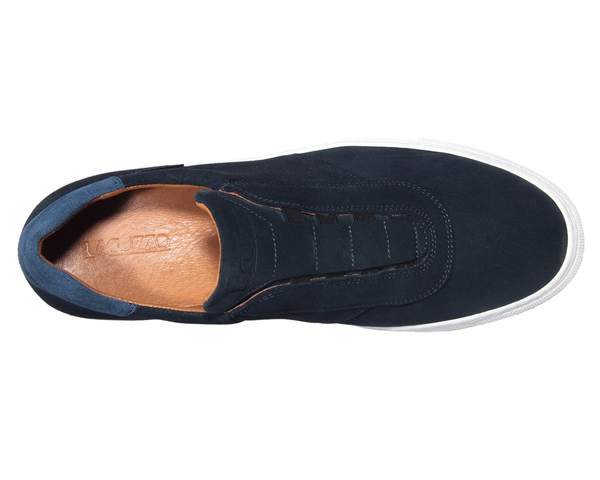 ID24552-Lacuzzo Navy Slip On Suede Shoe