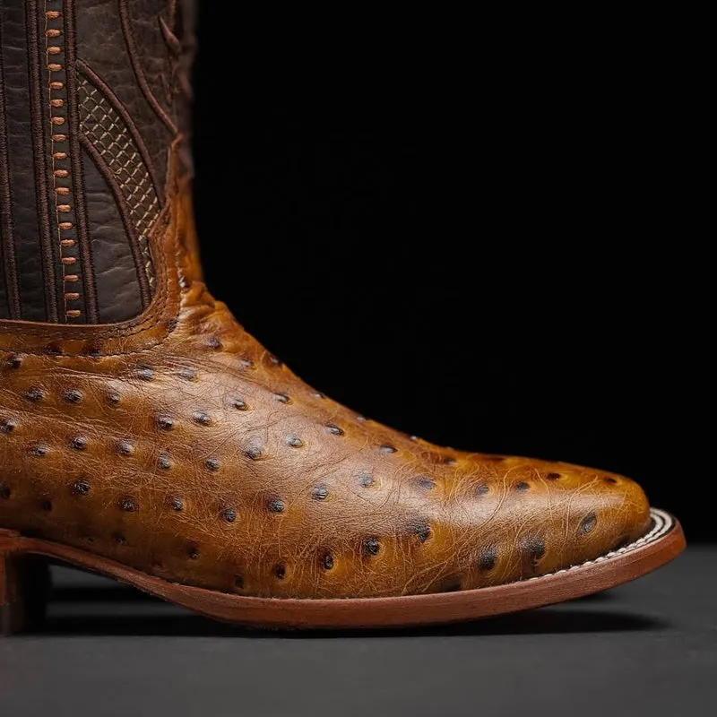 Italian Handmade Cozy Ostrich Knights Boots