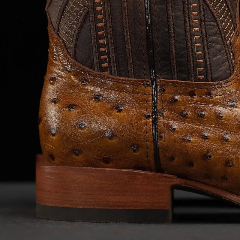 Italian Handmade Cozy Ostrich Knights Boots