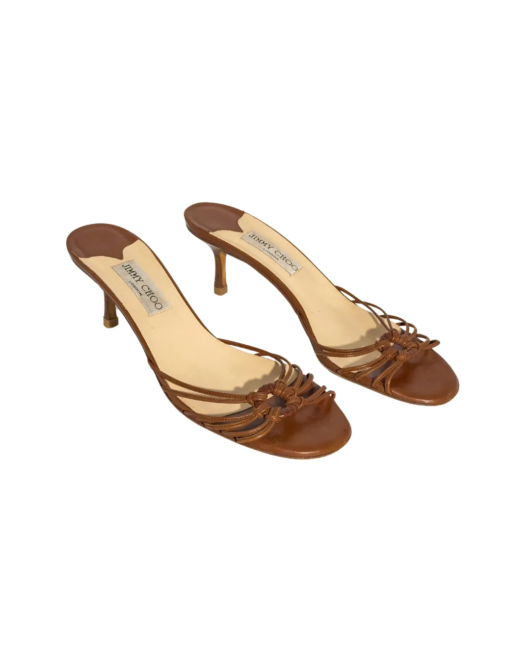 Jimmy Choo Leder-Mules mit Knotendetail in Braun (41)