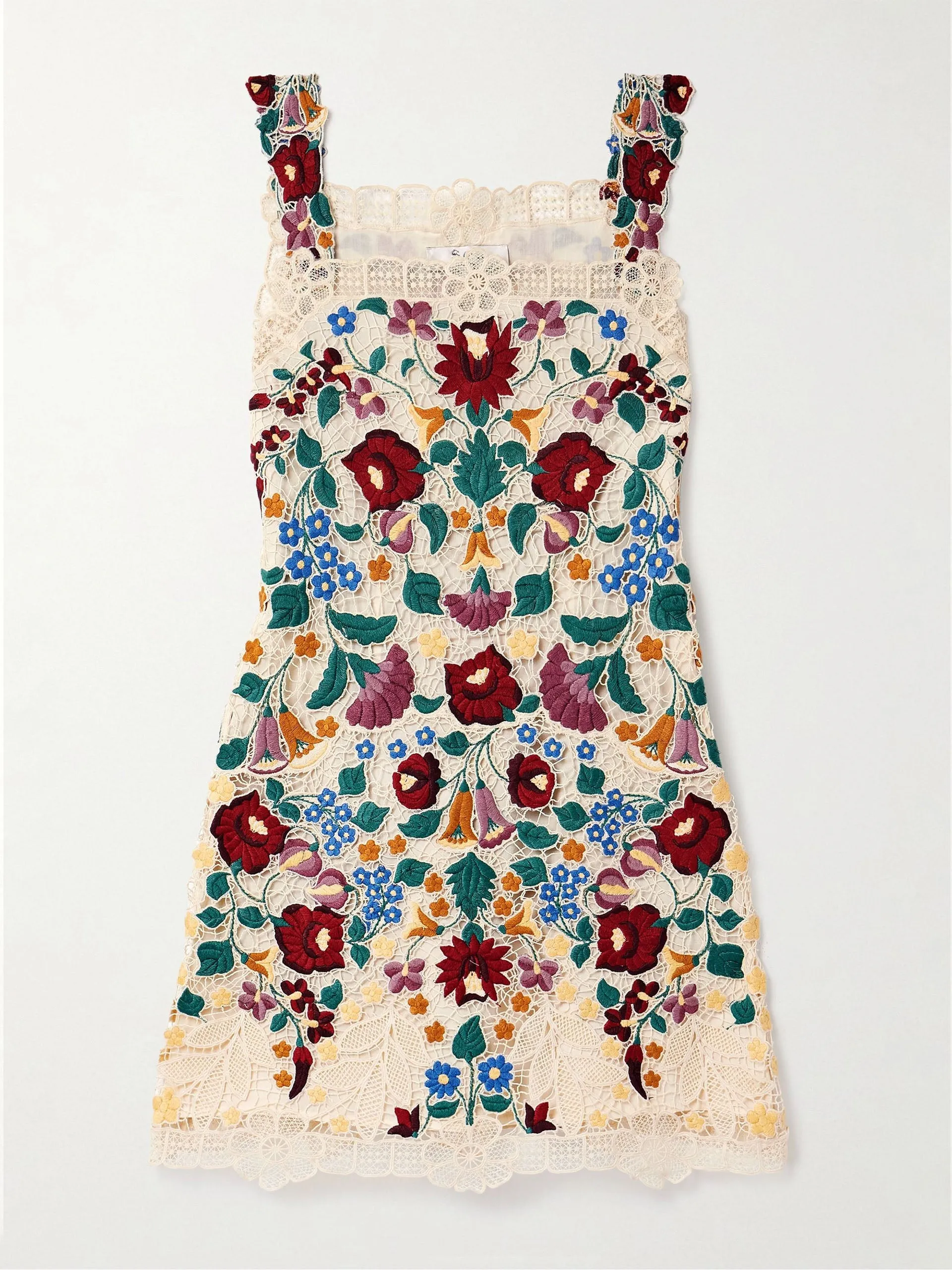 Katharine embroidered guipure lace cotton mini dress