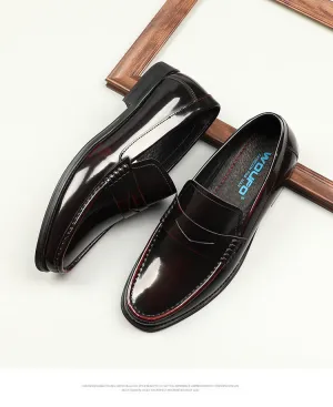 Korean Style One-foot Patent Leather Round Toe Loafers Commuter Shoes