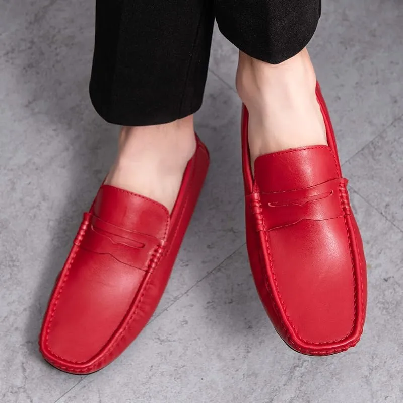 Loafers for Men Round Toe Vegan Leather Penny Driving Loafer Shoe Flat Heel Lightweight Comfortable Prom Slip On