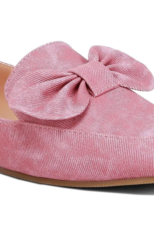 London Rag Bow Embellished Flat Heel Loafers