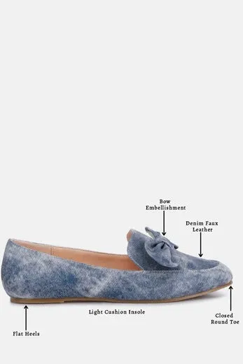London Rag Bow Embellished Flat Heel Loafers