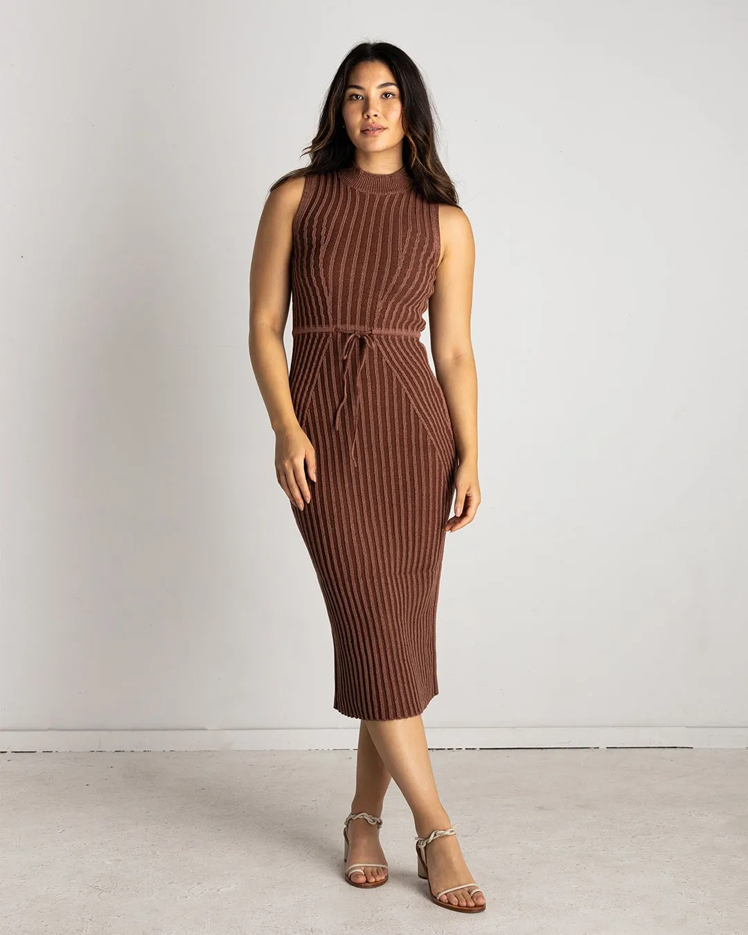 Maroon   Toffee Knit Two Tone Dress | XS-3X