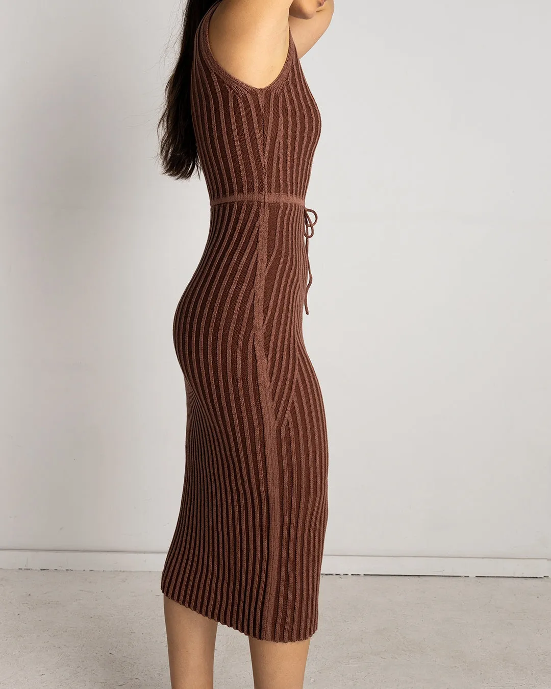 Maroon   Toffee Knit Two Tone Dress | XS-3X