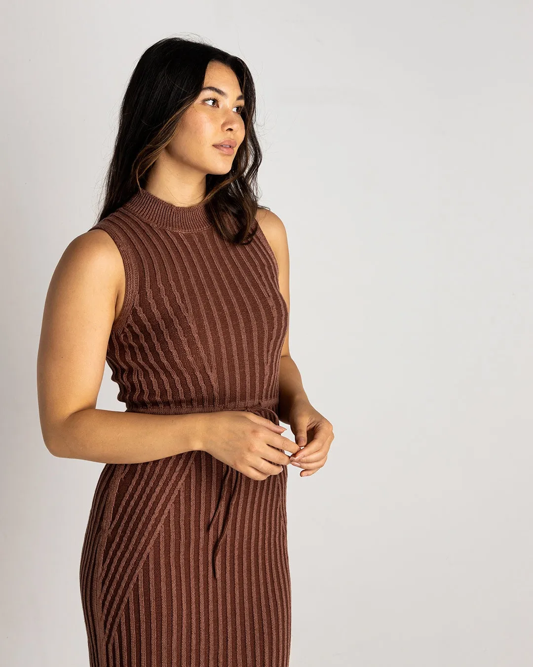 Maroon   Toffee Knit Two Tone Dress | XS-3X