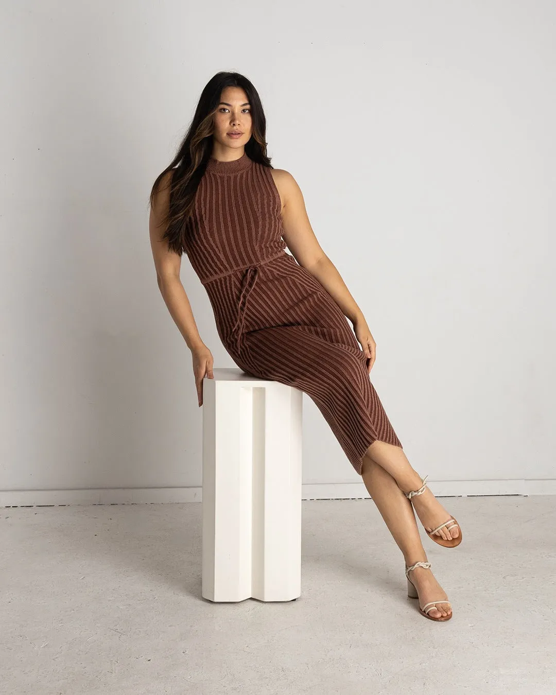 Maroon   Toffee Knit Two Tone Dress | XS-3X