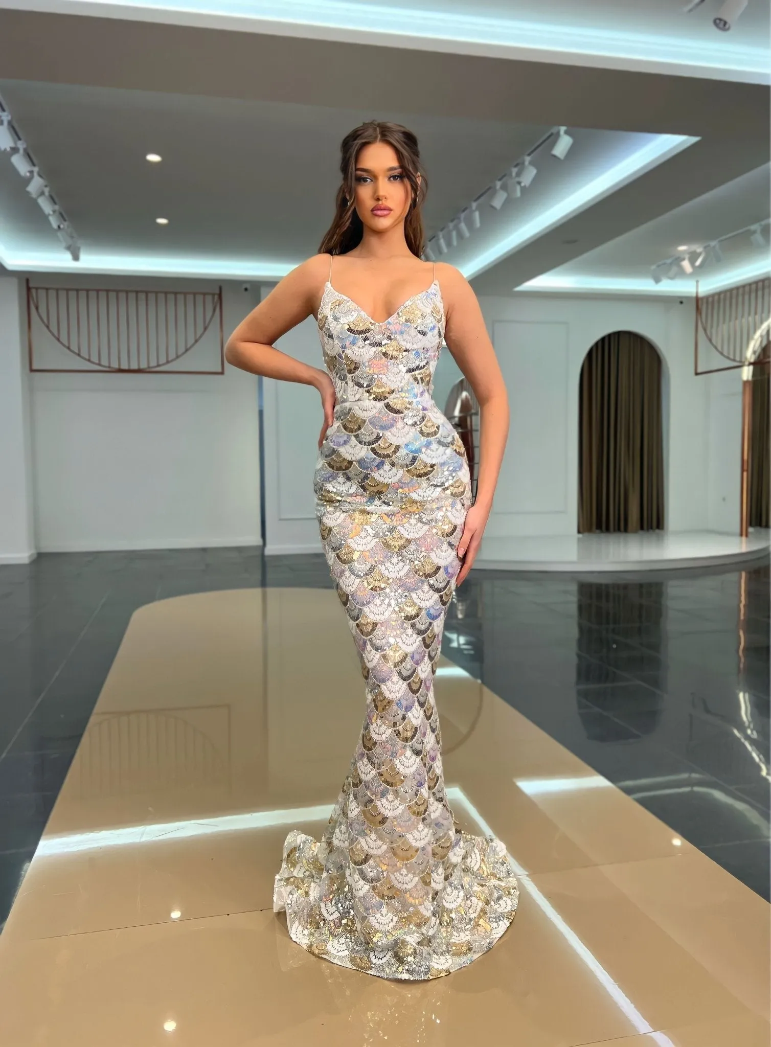 Marylee Sleeveless Sequined Dress