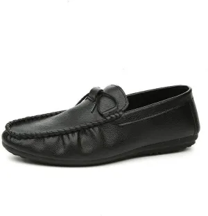 Men's Loafers Shoes Round Toe Solid Color Vegan Leather Loafer Shoes Flexible Resistant Flat Heel Wedding Slip On