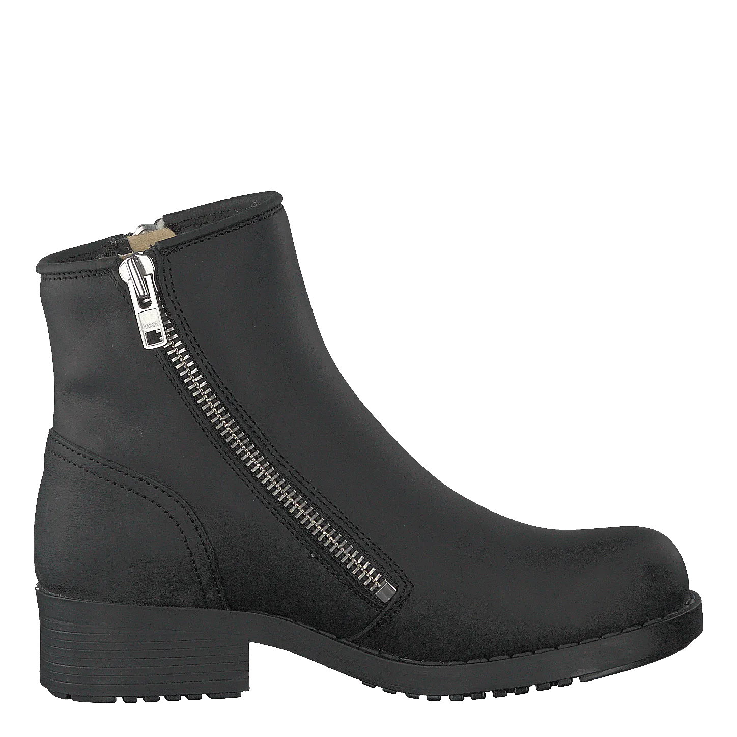 Mid Zip Boot Warm Lining Black/shiny Silver