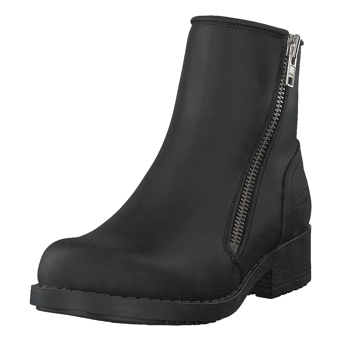 Mid Zip Boot Warm Lining Black/shiny Silver