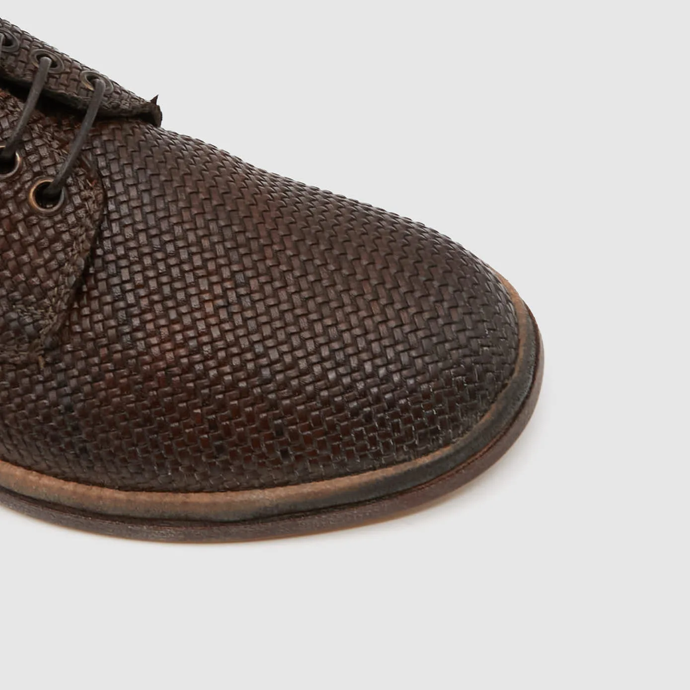 Moma Ladies Braided Intreccio Derby Shoes
