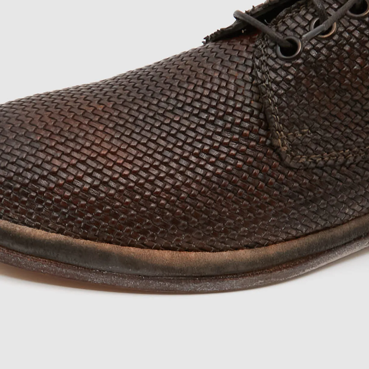 Moma Ladies Braided Intreccio Derby Shoes