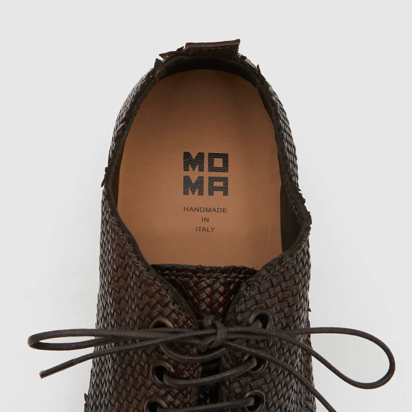 Moma Ladies Braided Intreccio Derby Shoes