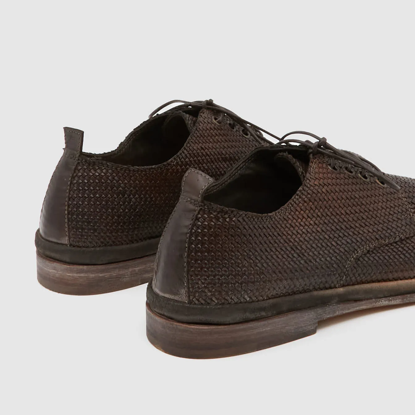 Moma Ladies Braided Intreccio Derby Shoes